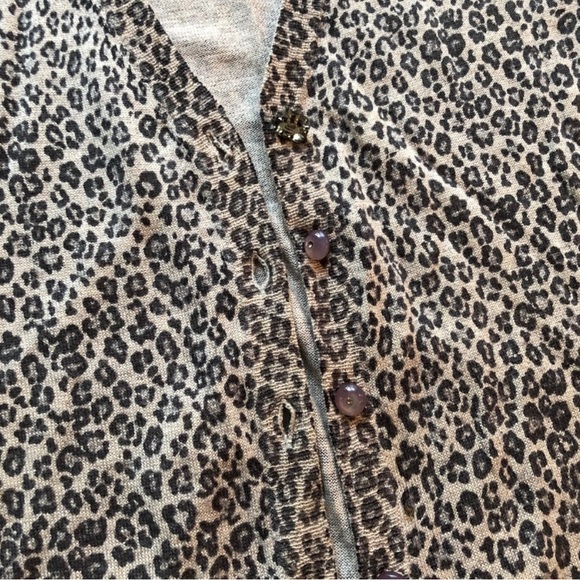 Rebecca Taylor Leopard Silk Cashmere Cardigan - Picture 4 of 5